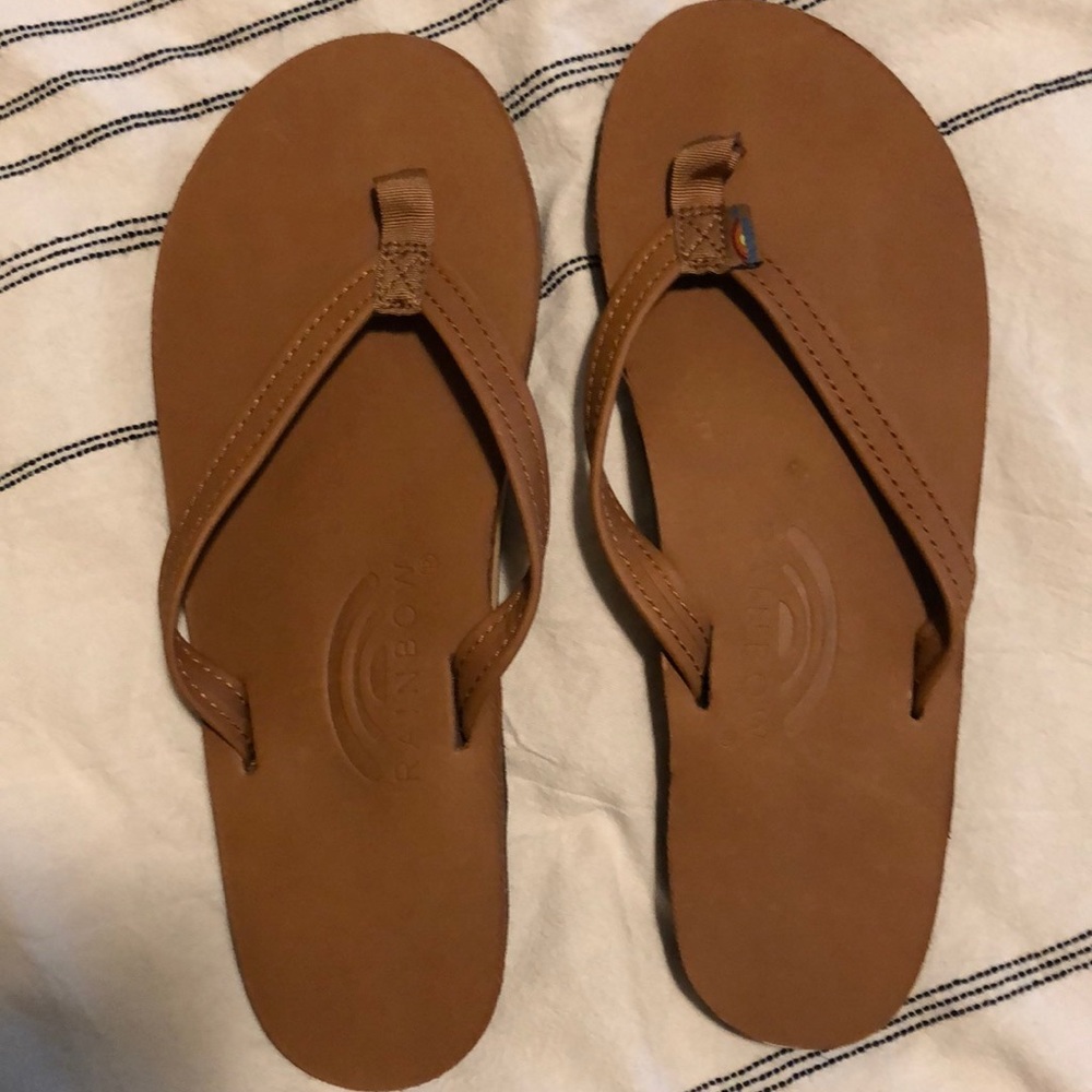 NWOT Rainbow Flip Flops